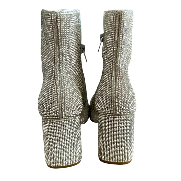 I. N. C. Rhinestone Block Chunky heel Ankle Bootie Color Silver Size 6.5 - Picture 5 of 7